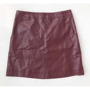 Burgundy Faux Leather Skirt *NWT*